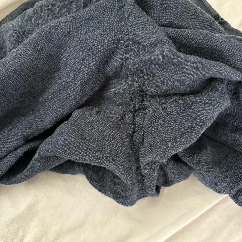 Poetry Tailored Trousers V784 Washed Navy Blue 100% Linen Pants Size 14 cropped - Picture 6 of 6